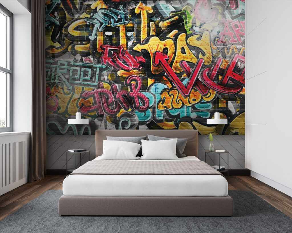 Een muur vol graffiti — interieur 4