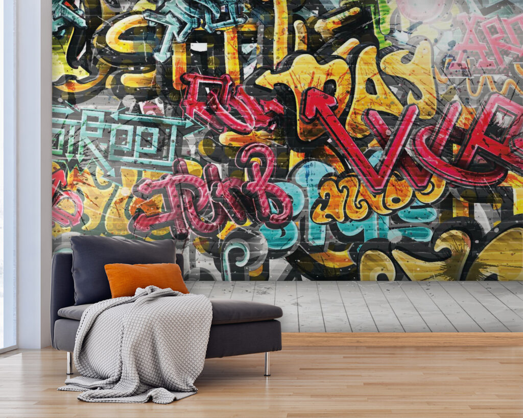 Een muur vol graffiti — interieur 5