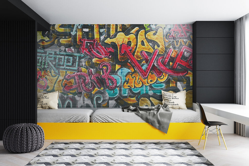 Een muur vol graffiti — interieur 6