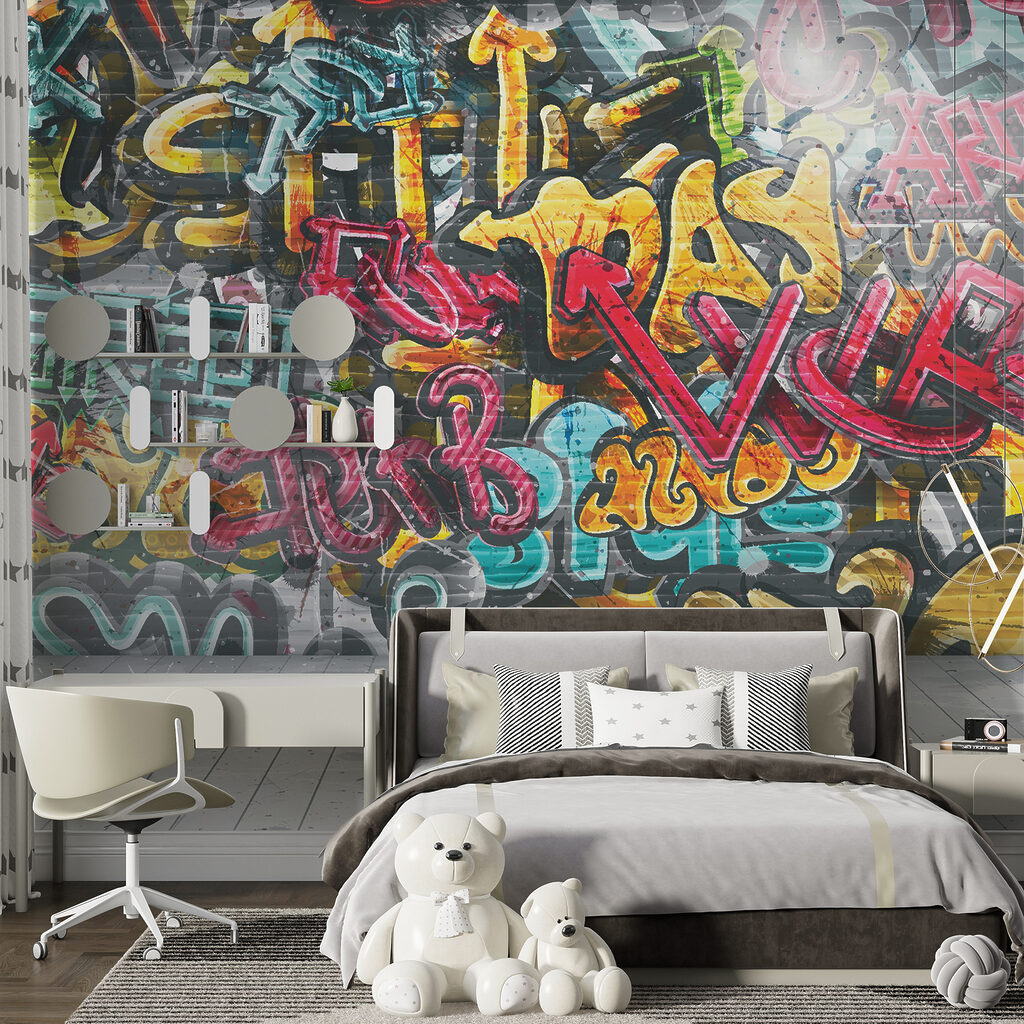 Een muur vol graffiti — interieur 7