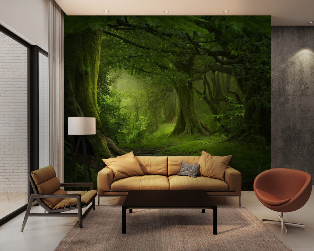 Groen bos met boomwortels — interieur 1