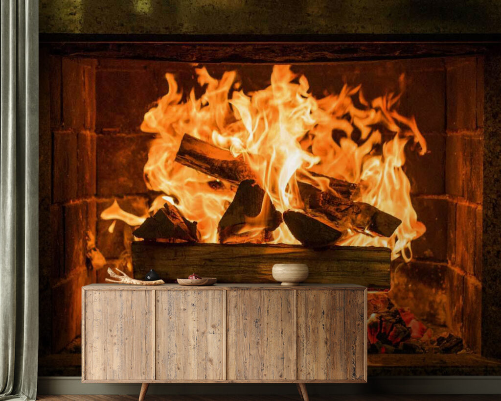 Vuur in donkere haard — interieur 1