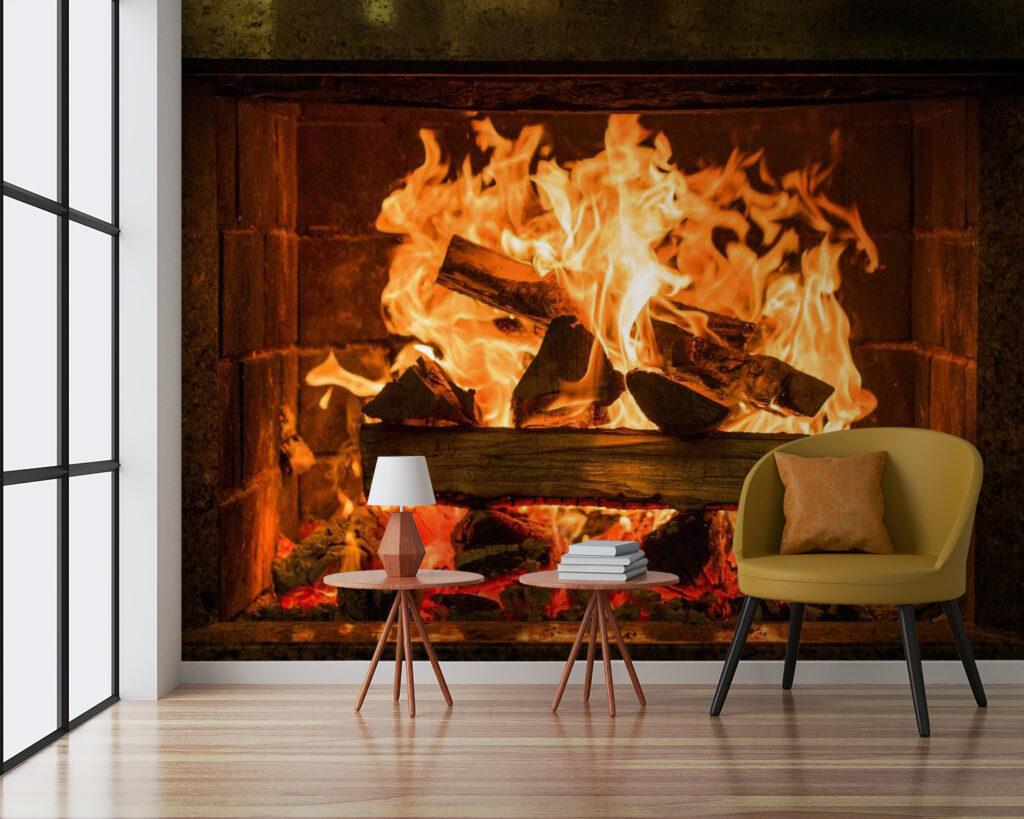 Vuur in donkere haard — interieur 4