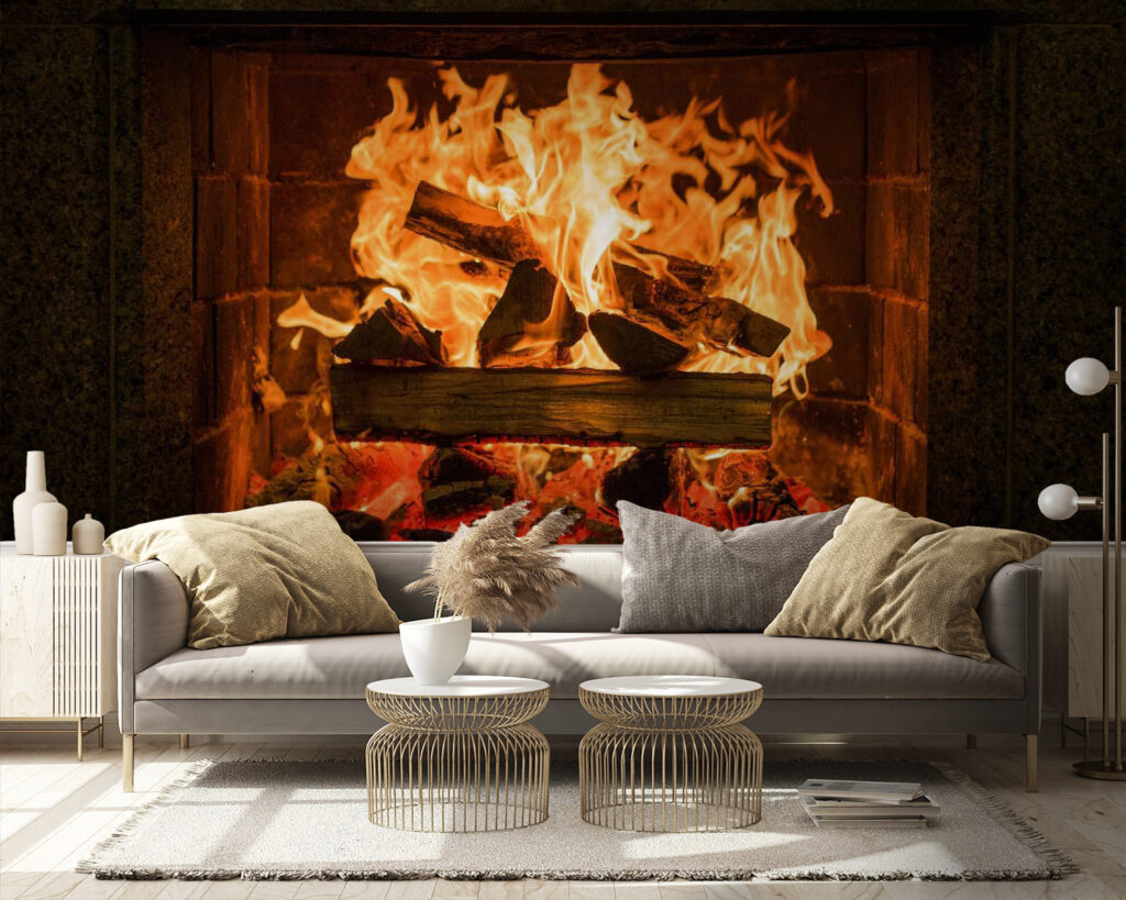 Vuur in donkere haard — interieur 5