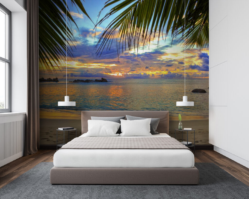 Strand met palmbomen en water — interieur 3