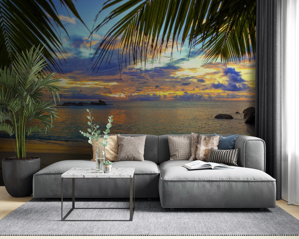 Strand met palmbomen en water — interieur 5