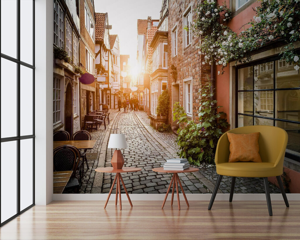 Zonlicht in smalle bloemensteeg — interieur 3
