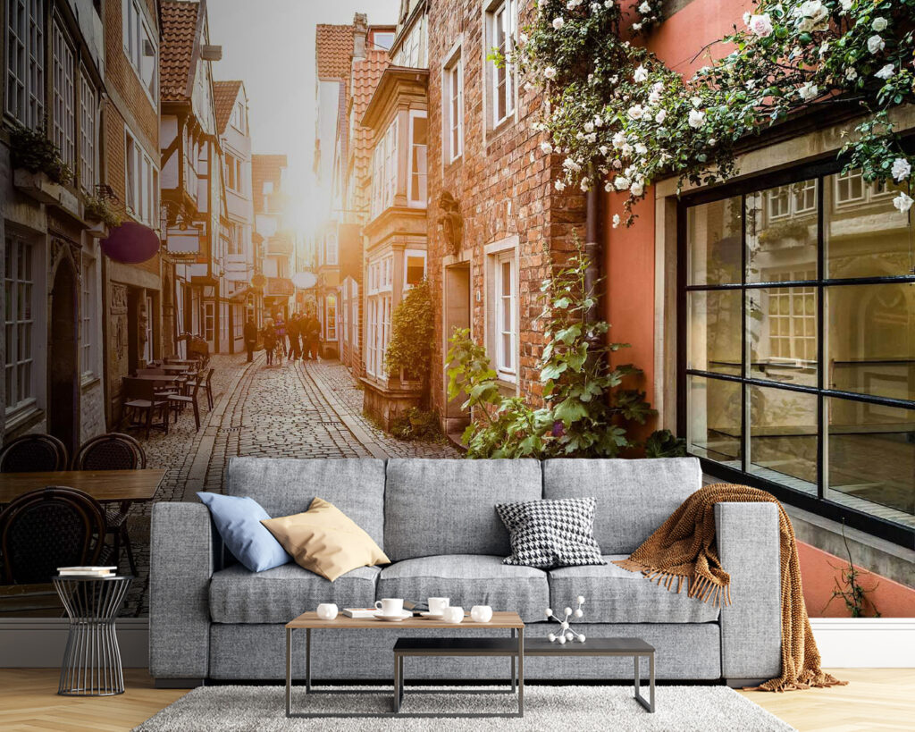 Zonlicht in smalle bloemensteeg — interieur 1