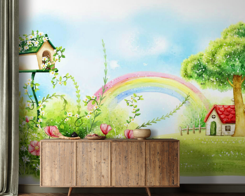 Vogelhuisje naast een regenboog — interieur 1
