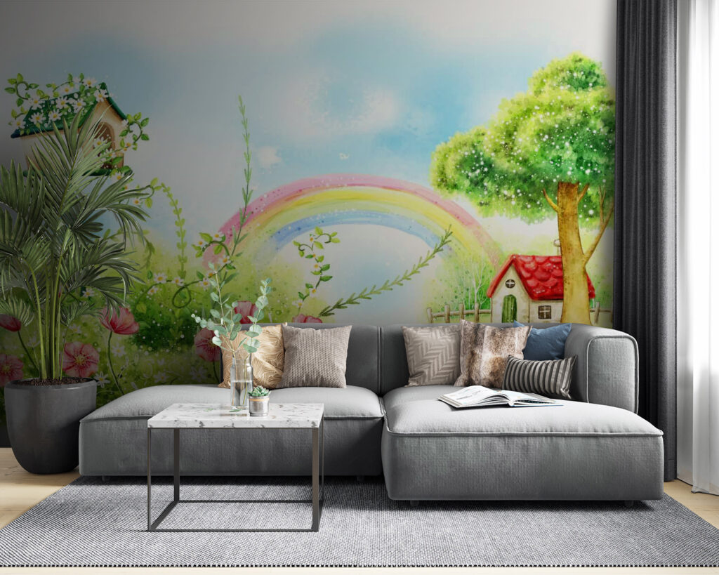 Vogelhuisje naast een regenboog — interieur 2
