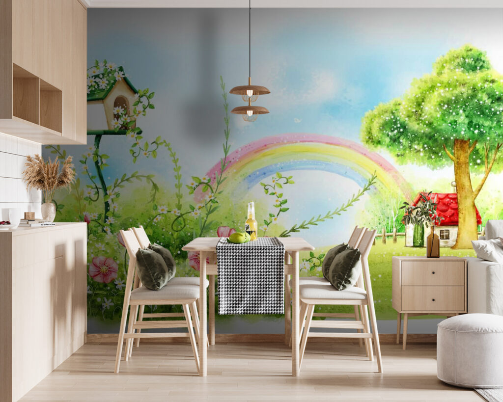 Vogelhuisje naast een regenboog — interieur 4