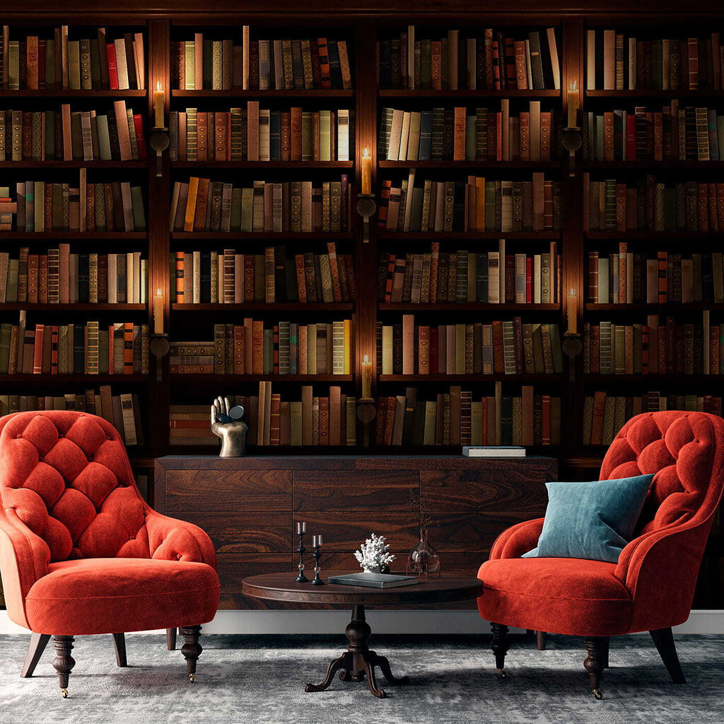 Grote boekenkast vol boeken — interieur 4