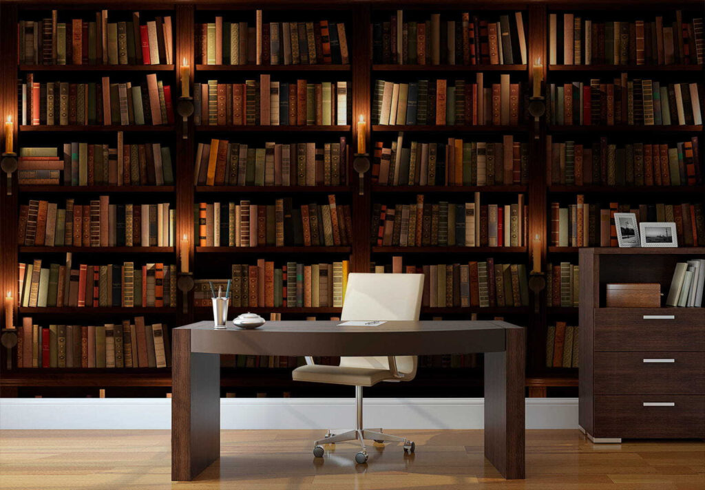 Grote boekenkast vol boeken — interieur 3