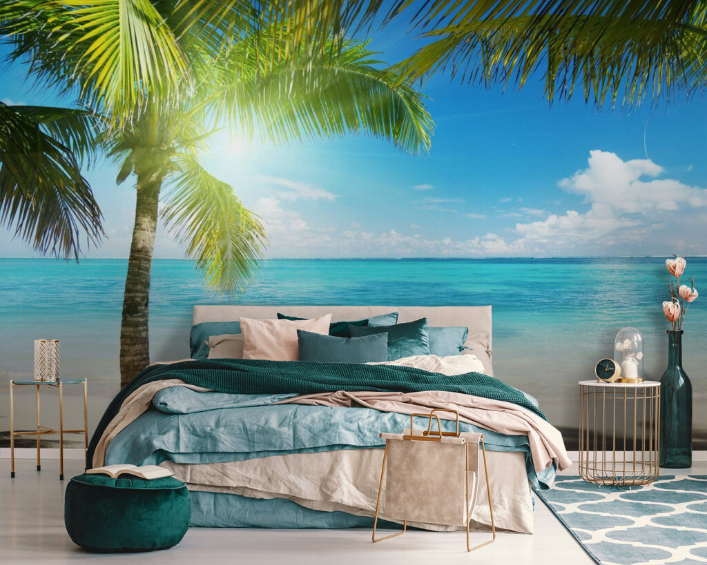 Palmbomen op een strand — interieur 2