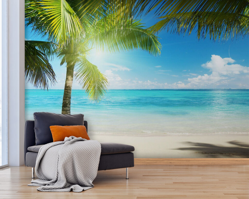 Palmbomen op een strand — interieur 3