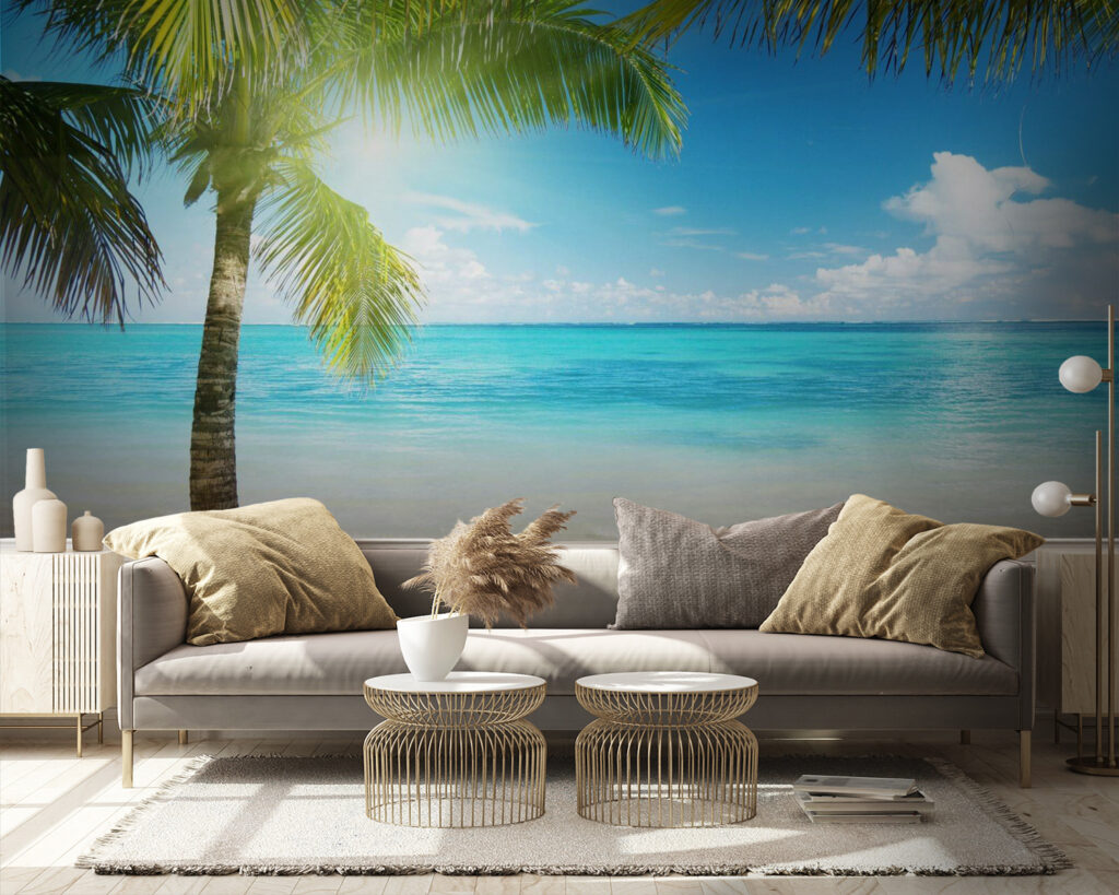 Palmbomen op een strand — interieur 4