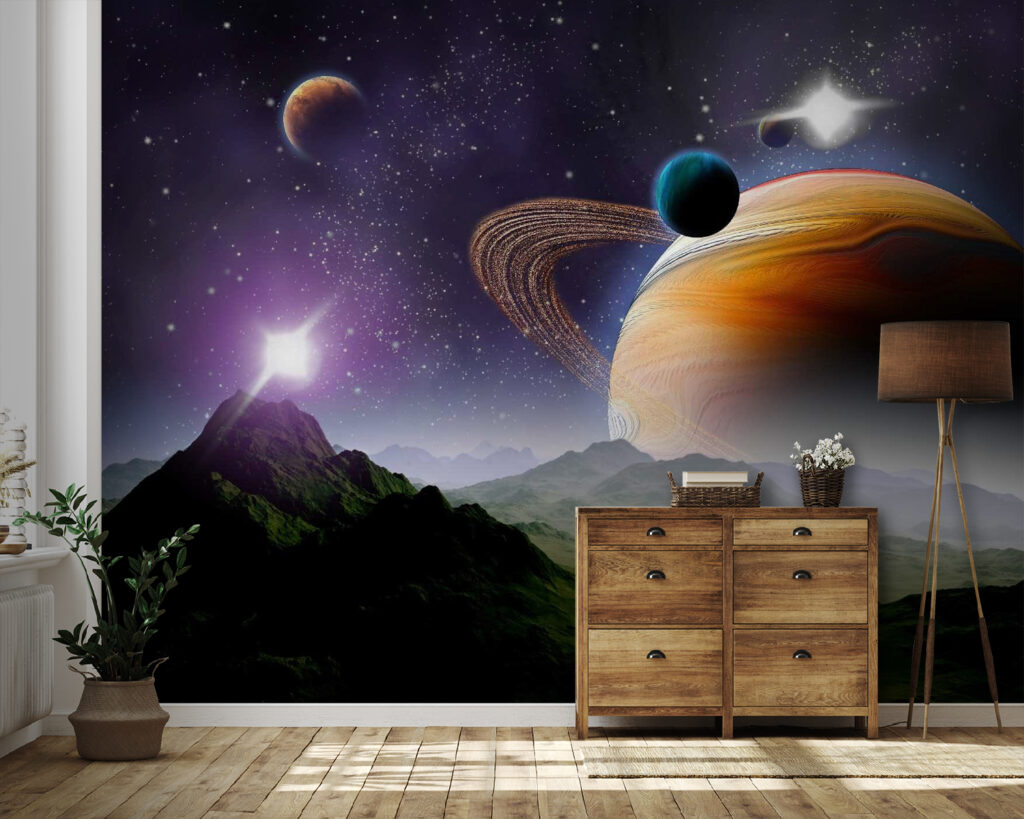 Planeten boven een bergdal — interieur 2