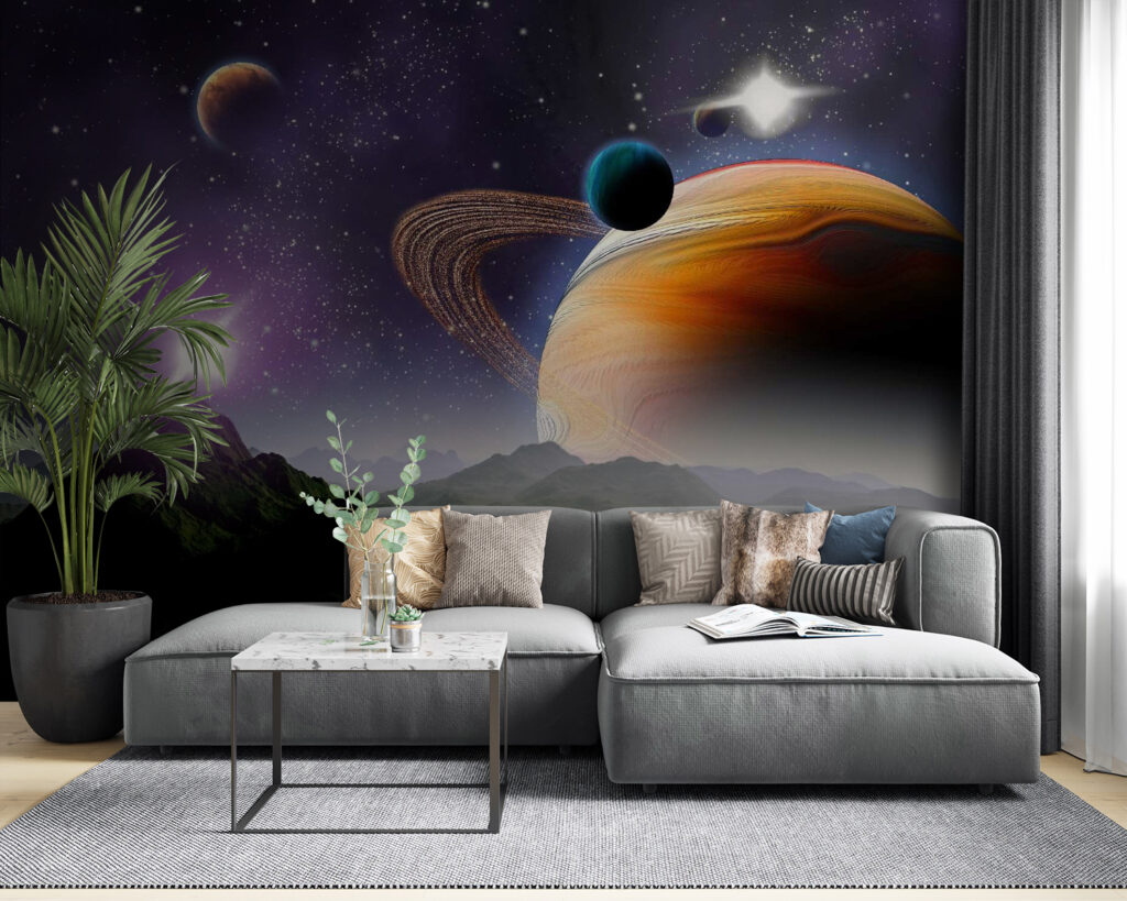 Planeten boven een bergdal — interieur 4