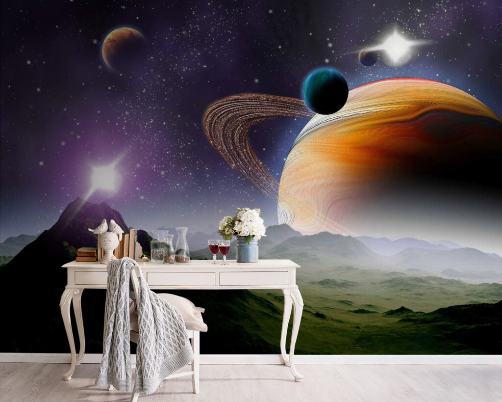 Planeten boven een bergdal — interieur 3