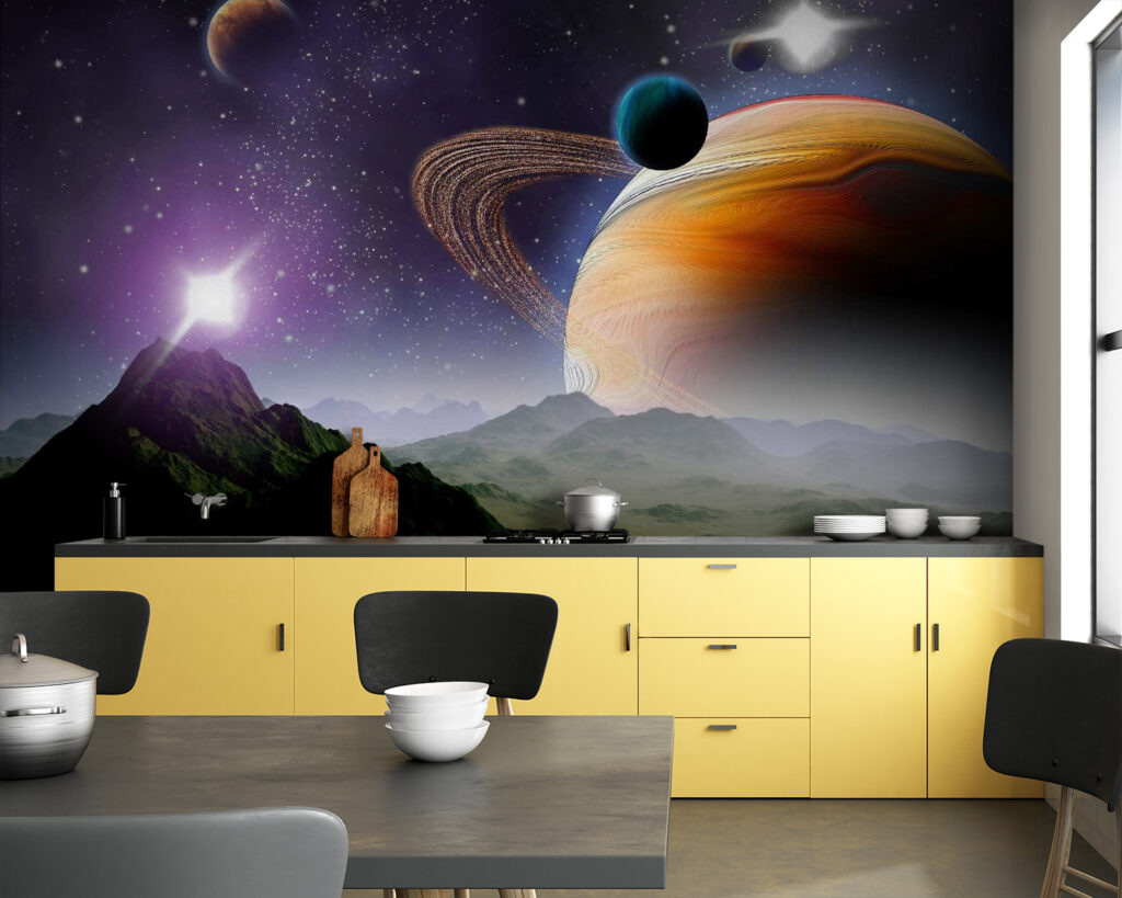 Planeten boven een bergdal — interieur 1