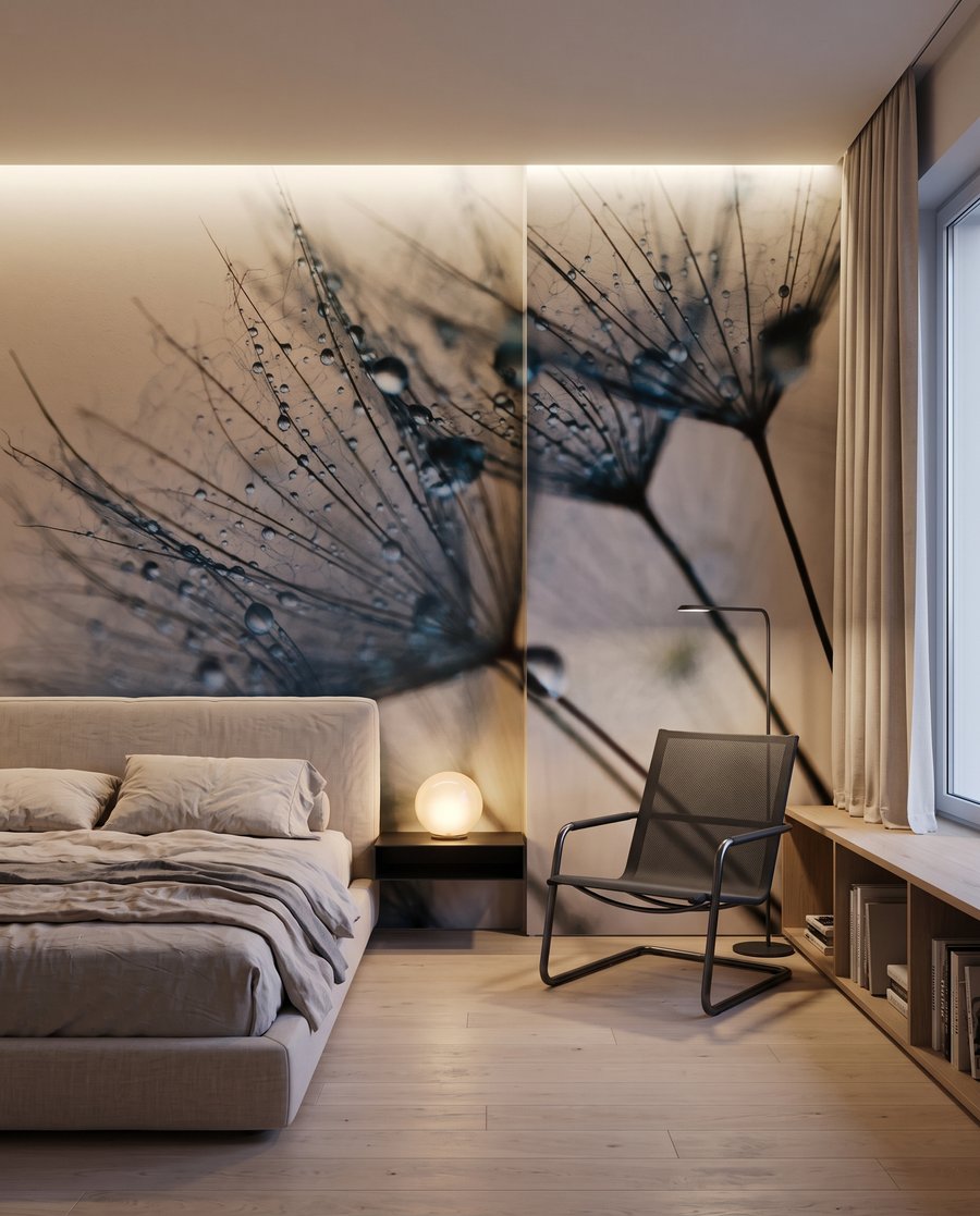 Dauwdruppels aan fijne pluisjes — interieur 1