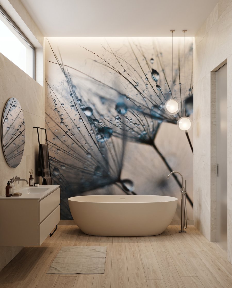 Dauwdruppels aan fijne pluisjes — interieur 3