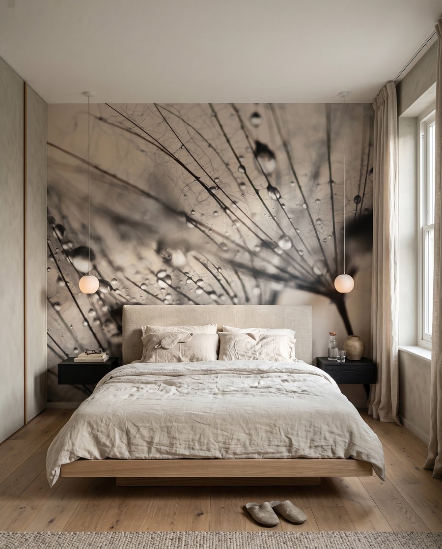 Dauwdruppels aan fijne pluisjes — interieur 1