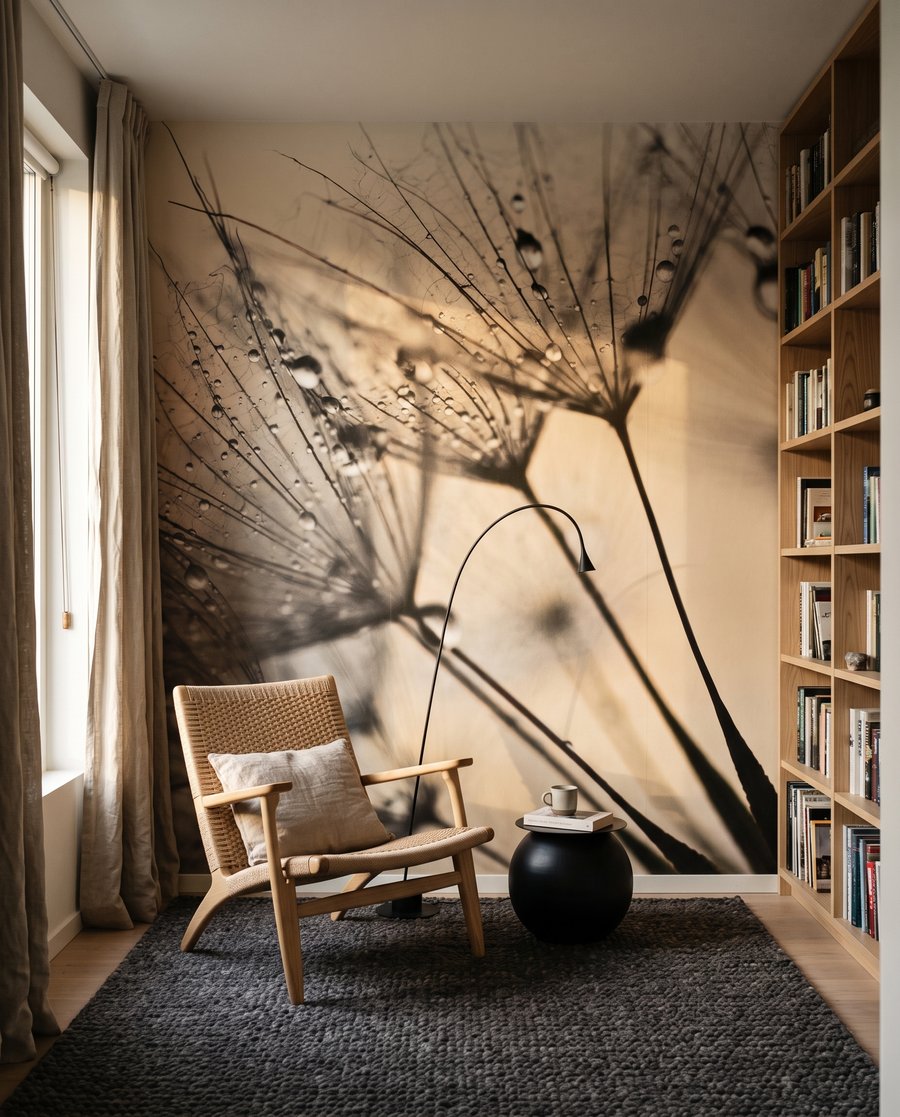 Dauwdruppels aan fijne pluisjes — interieur 4