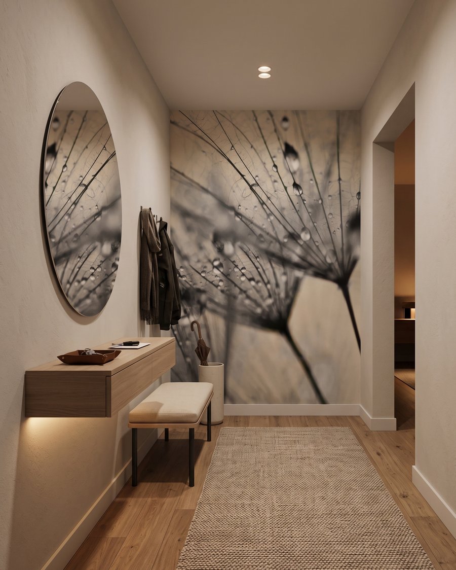 Dauwdruppels aan fijne pluisjes — interieur 3