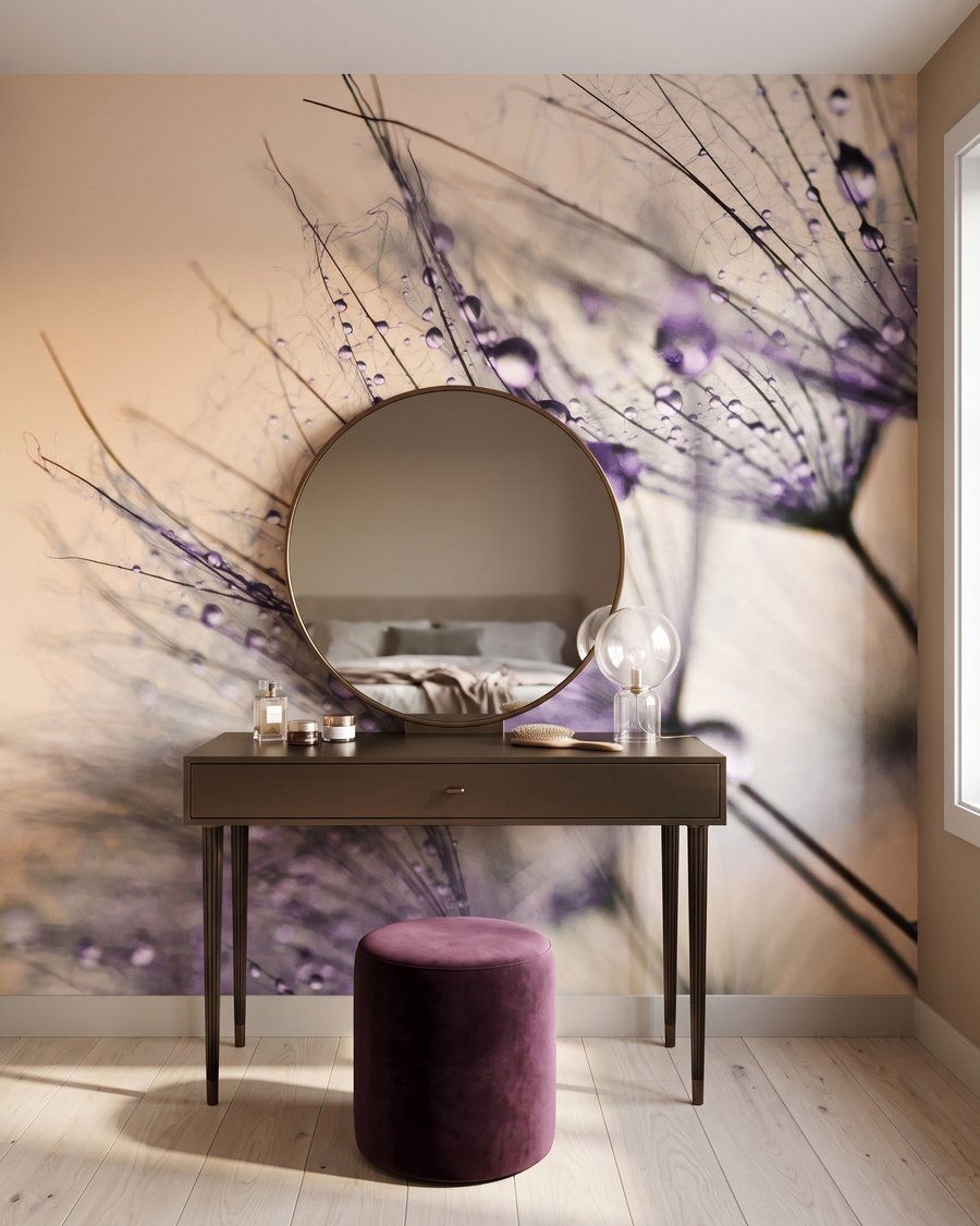 Dauwdruppels aan fijne pluisjes — interieur 5