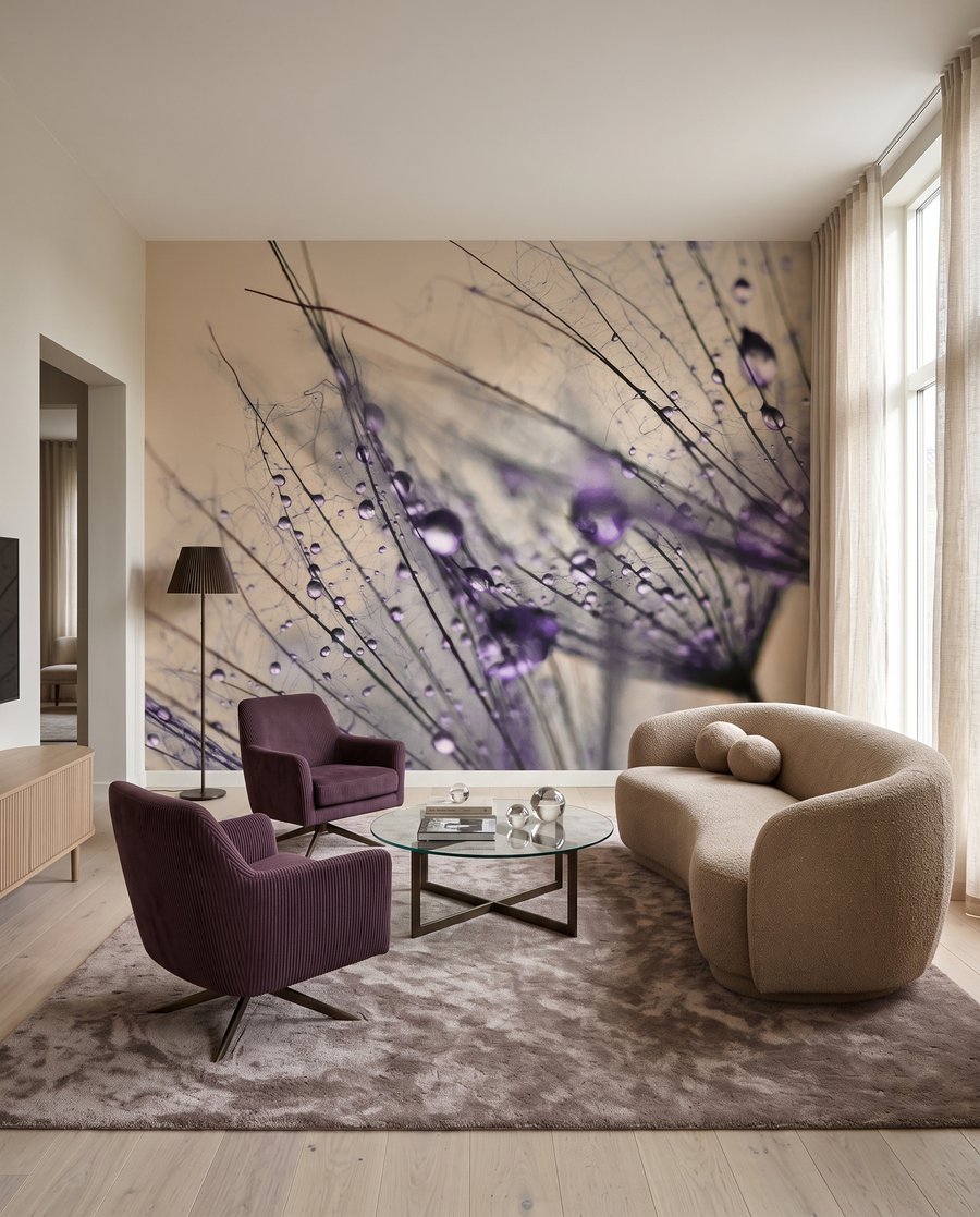 Dauwdruppels aan fijne pluisjes — interieur 3