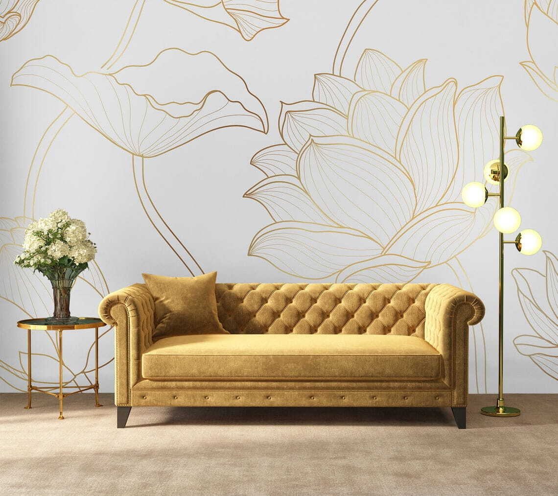 Lotus in fijne goudcontouren — interieur 1