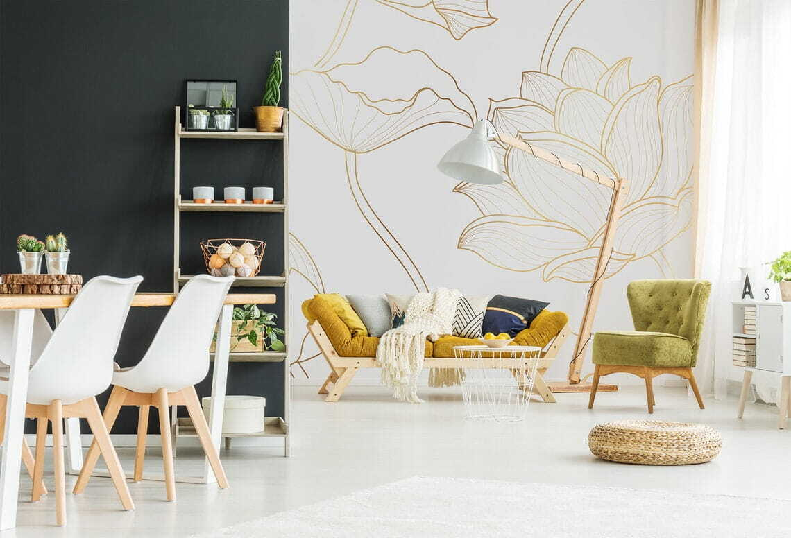 Lotus in fijne goudcontouren — interieur 4