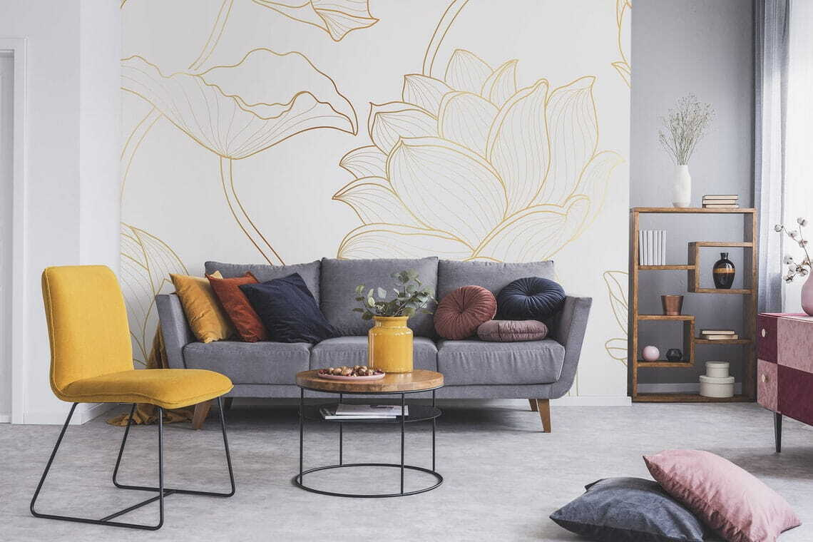Lotus in fijne goudcontouren — interieur 5