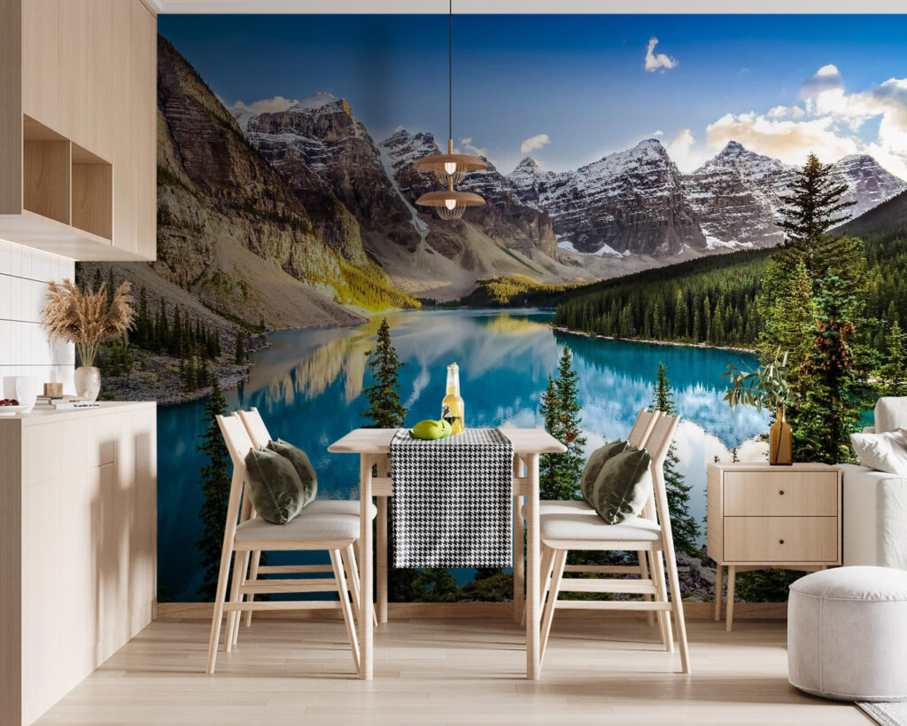 Blauwe spiegeling onder bergtoppen — interieur 2