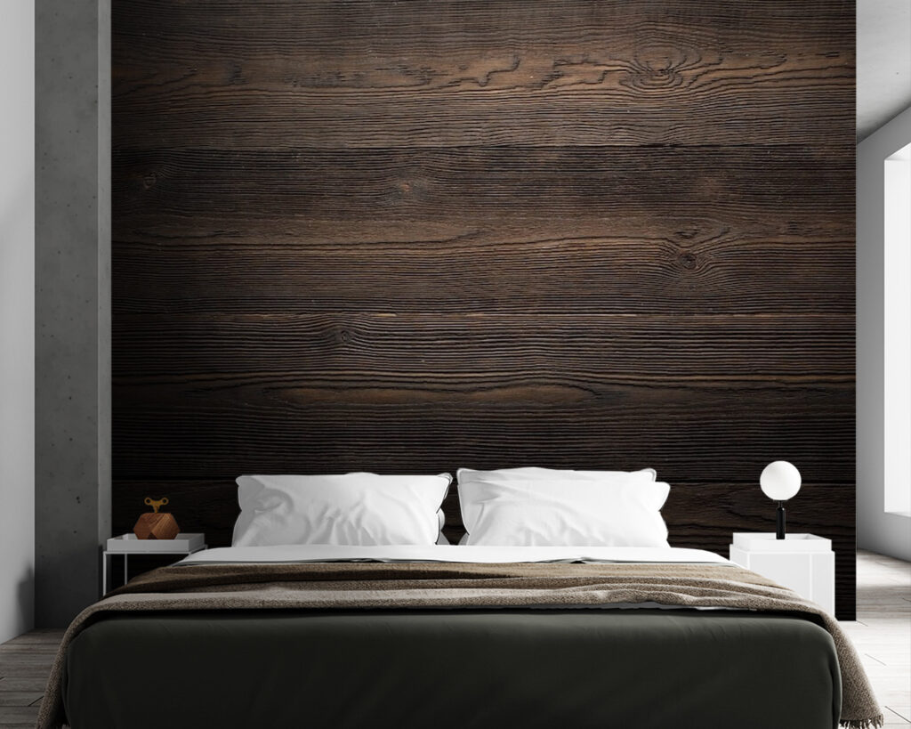 Donker houten oppervlak met een paar scheuren in een interieur