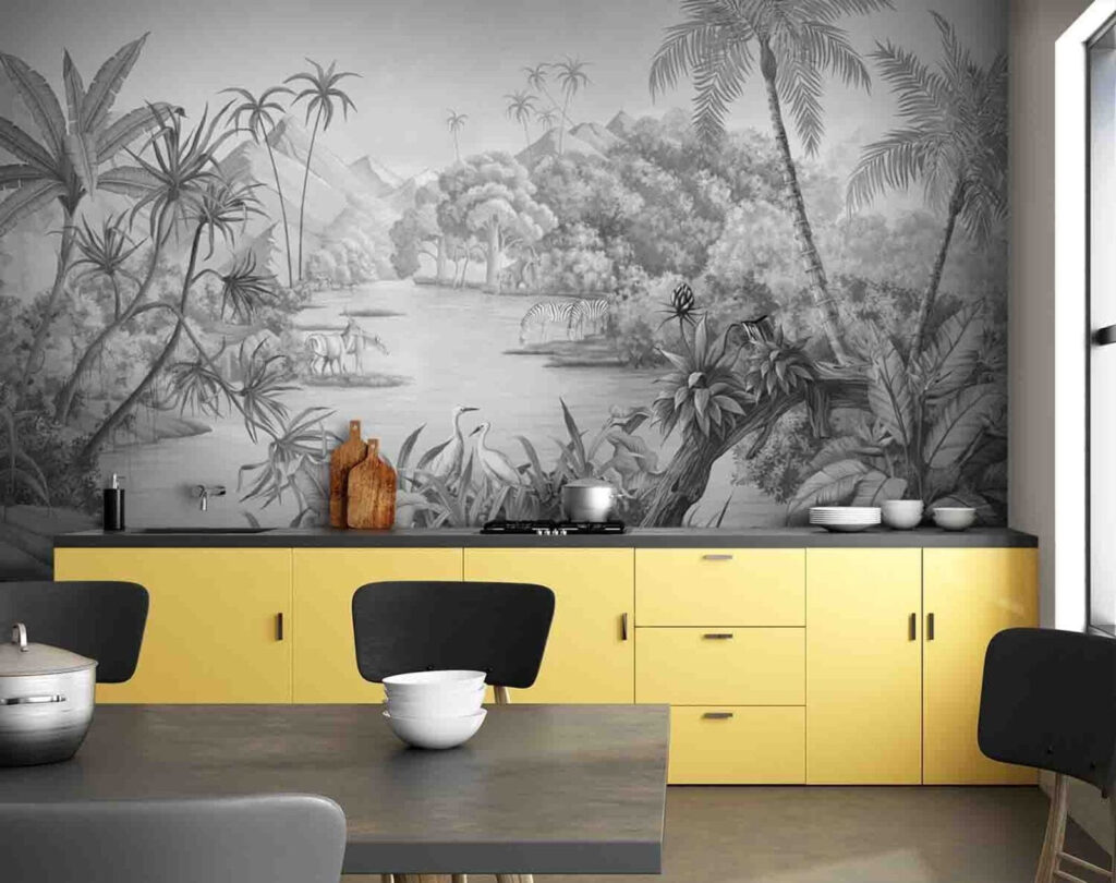 Tropisch water in grijstinten — interieur 1