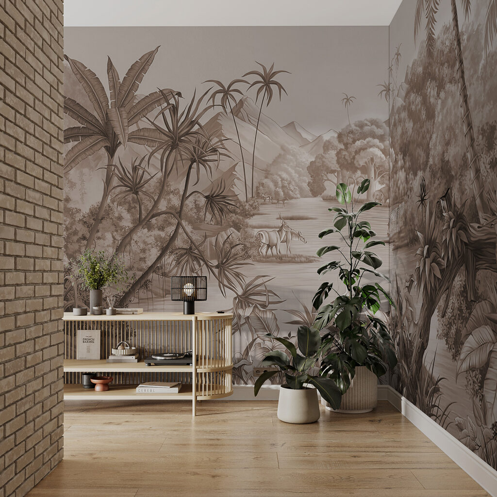 Een rivier met zebra's en bergen — interieur 3