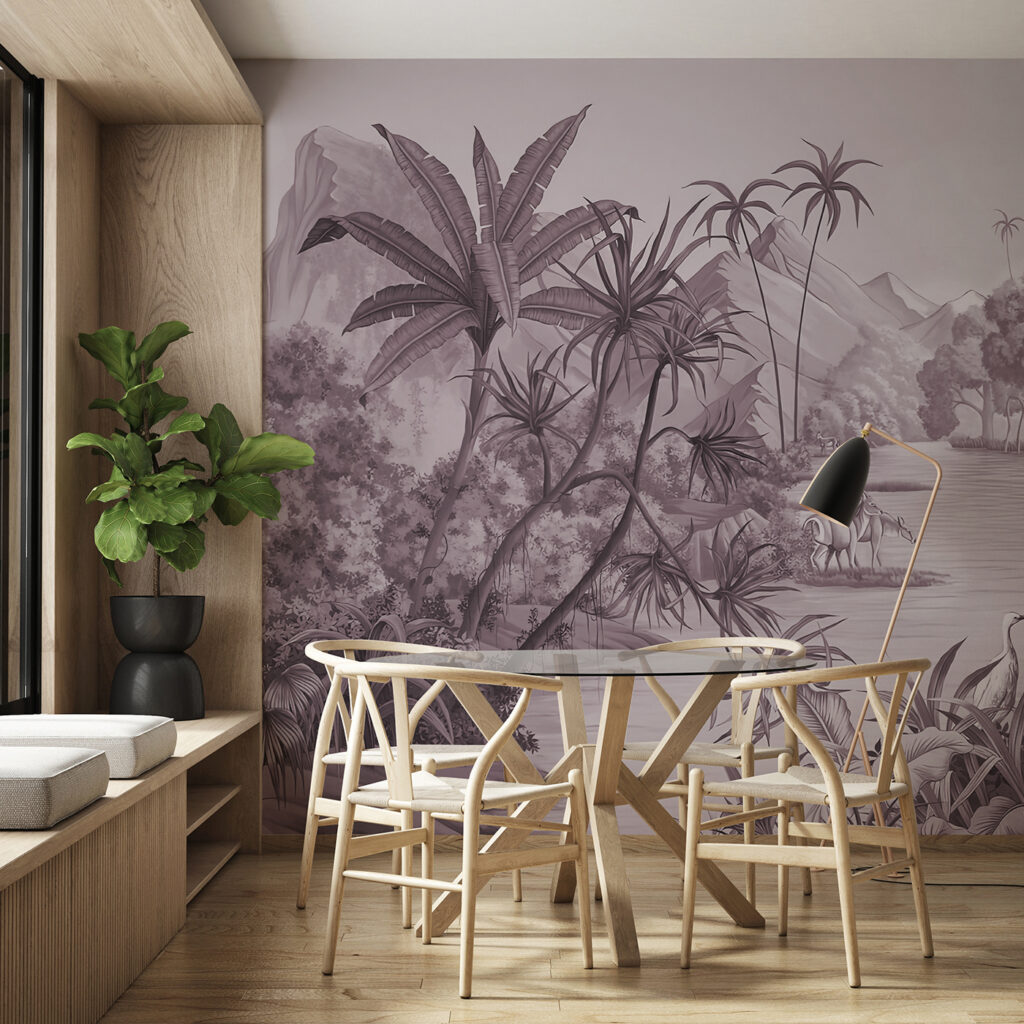 Rivier door getekend tropenbos — interieur 1