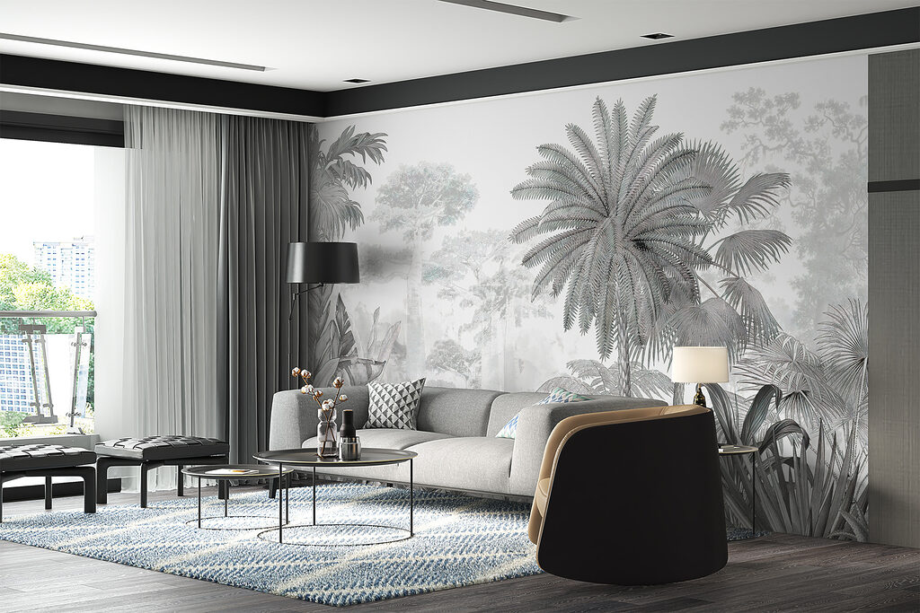 Hoge palm fijn getekend — interieur 5
