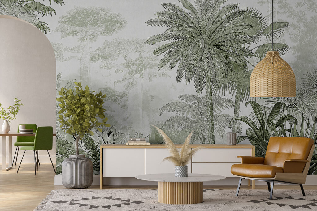 Hoge palm fijn getekend — interieur 2