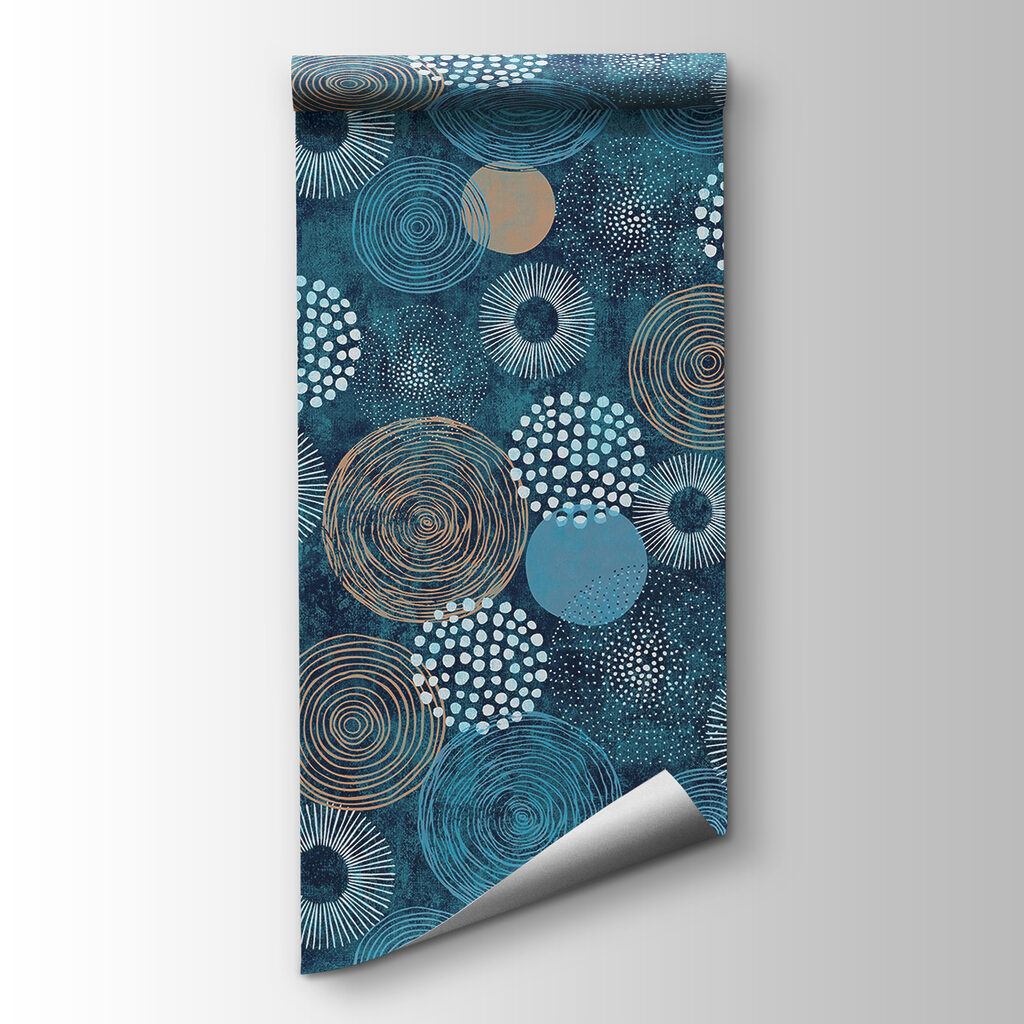 Blauw en wit patroon met cirkels — productweergave