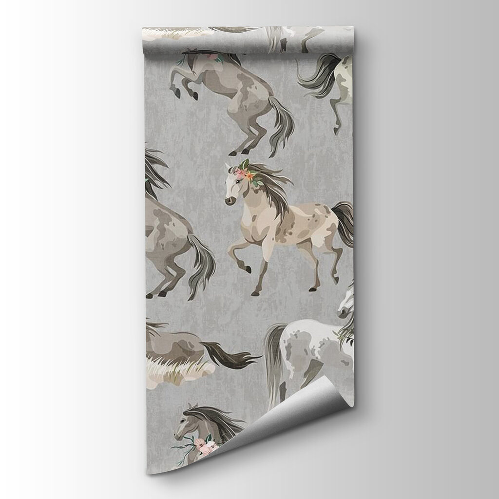 Paarden in herhaald aquarelritme — productweergave