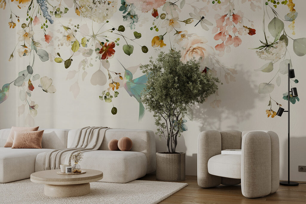 Een bloemenrand met vogeltjes — interieur 3