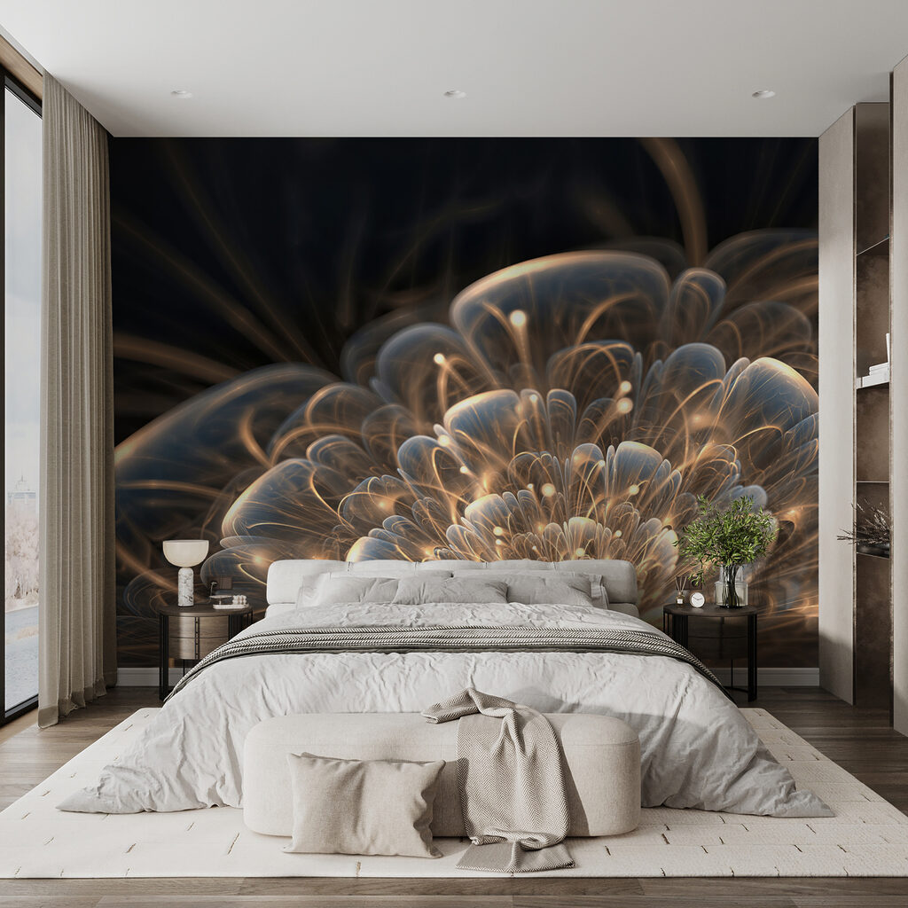 Lichtende bloem in goudkrullen — interieur 3