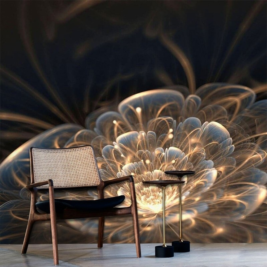 Lichtende bloem in goudkrullen — interieur 1