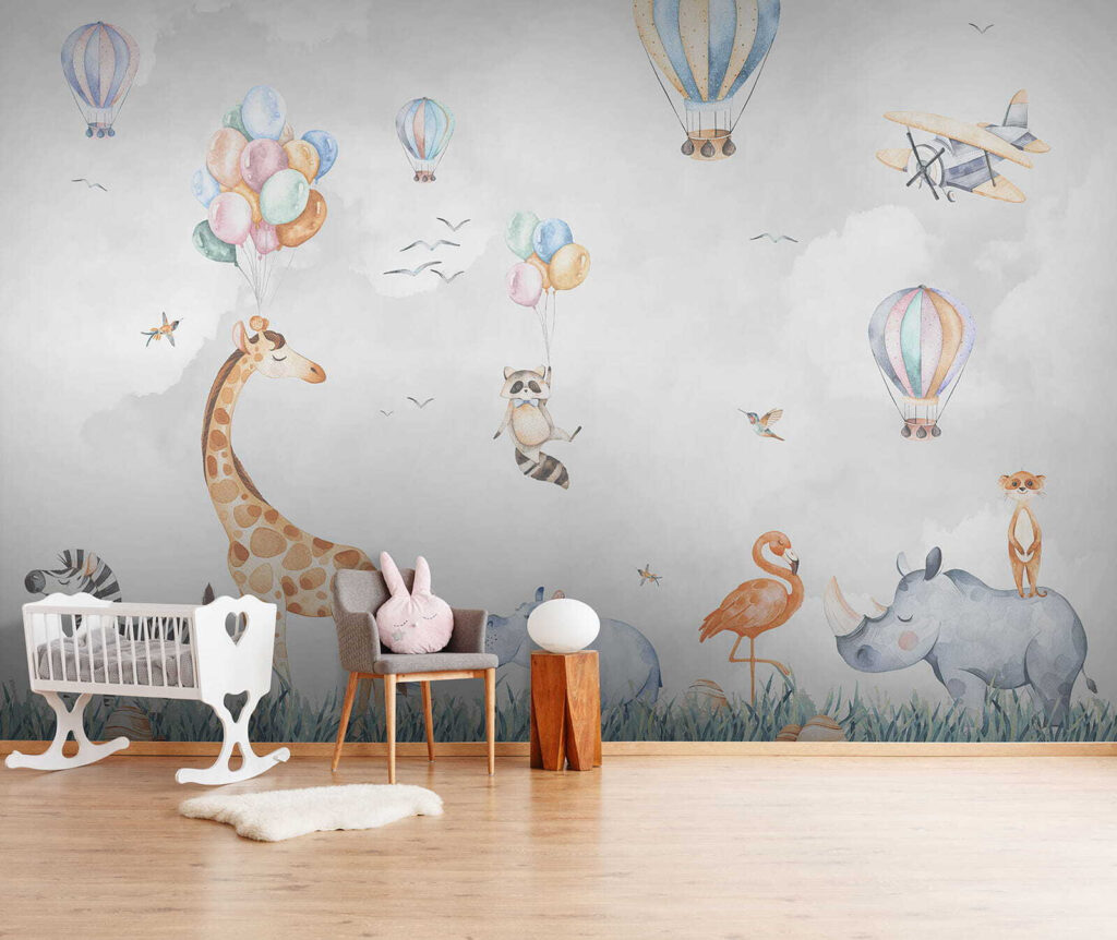 Safaridieren onder pastelballonnen — interieur 1