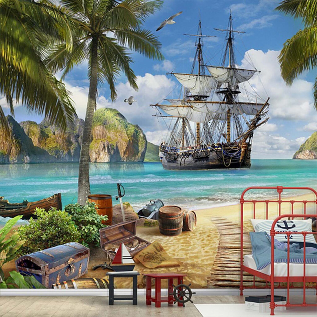 Piratenschip bij een palmstrand — interieur 1