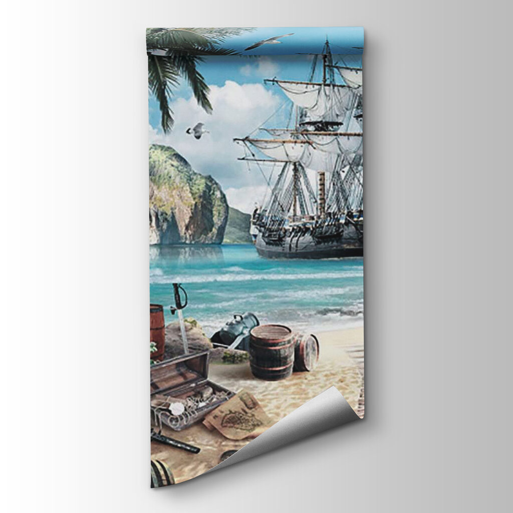 Zeilschip in een piratenbaai — productweergave