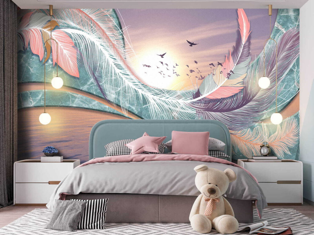 Veren waaieren boven avondwater — interieur 1